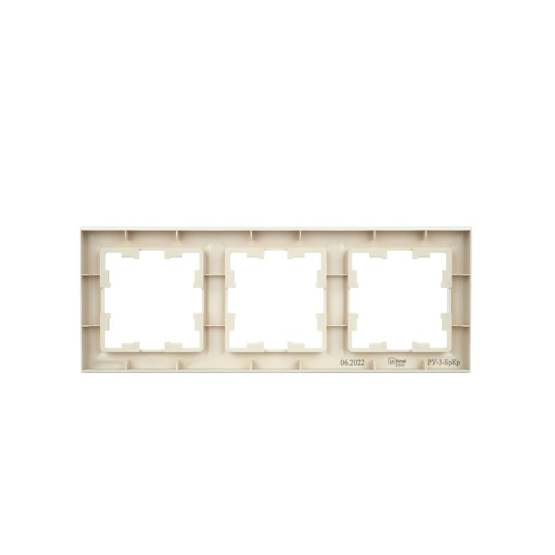 BRITE Рамка 3-местная РУ-3-БрКр бежевый IEK