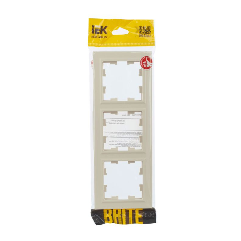 BRITE Рамка 3-местная РУ-3-БрКр бежевый IEK