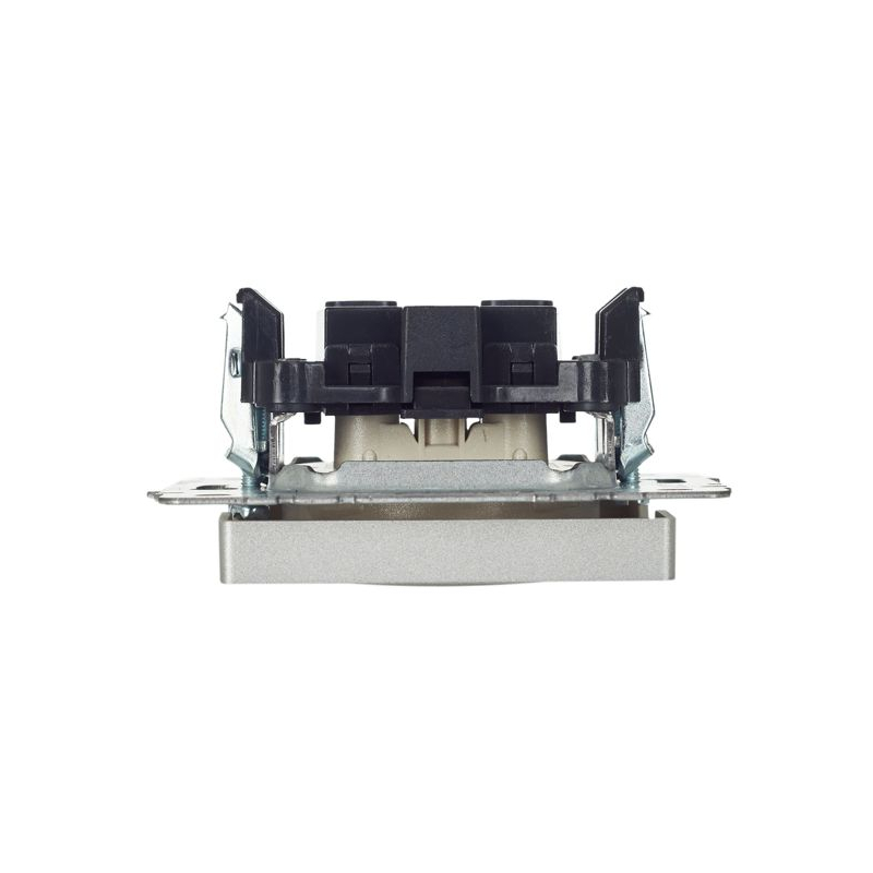 BRITE Розетка 1-местная без заземления без защитных шторок 10А РС10-1-0-БрА алюминий IEK