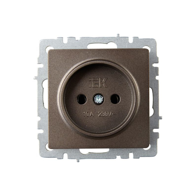 BRITE Розетка 1-местная без заземления без защитных шторок 10А РС10-1-0-БрТБ темная бронза IEK