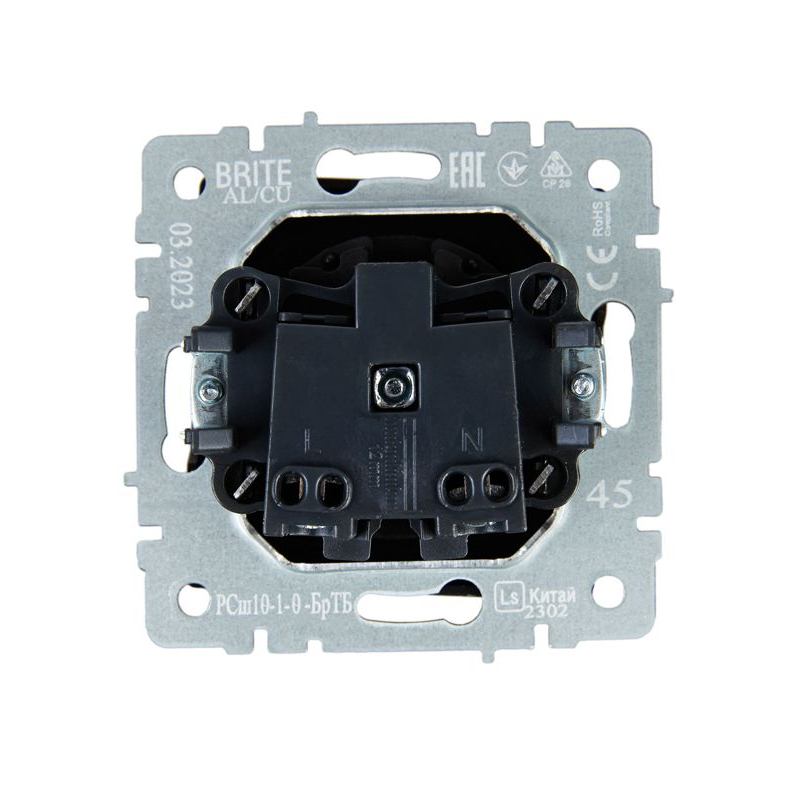 BRITE Розетка 1-местная без заземления без защитных шторок 10А РС10-1-0-БрТБ темная бронза IEK