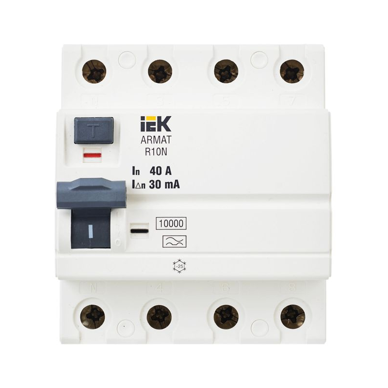 ARMAT Выключатель дифференциального тока R10N 4P 40А 30мА тип A IEK