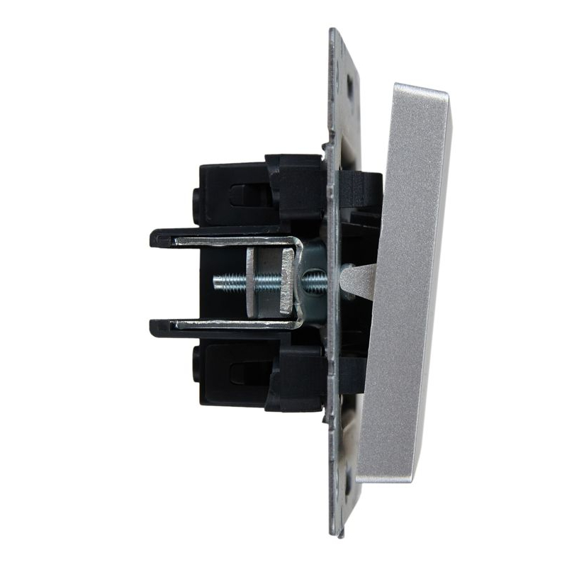 BRITE Выключатель 1-клавишный 10А ВС10-1-0-БрА алюминий IEK