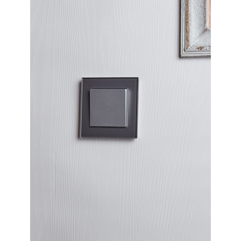 BRITE Выключатель 1-клавишный 10А ВС10-1-0-БрА алюминий IEK