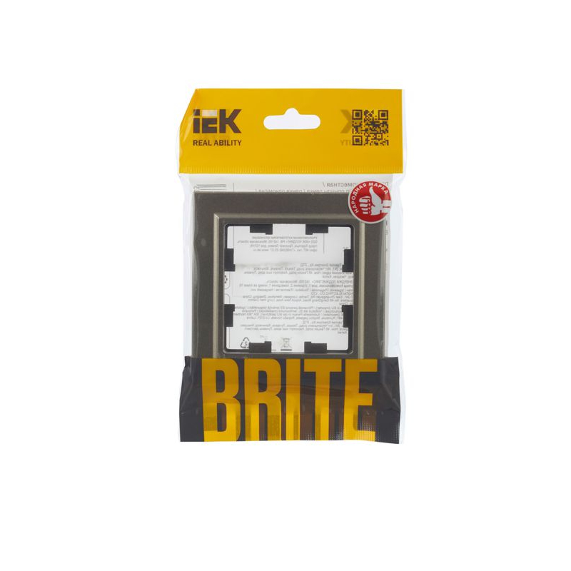 BRITE Рамка 1-местная РУ-1-БрШ шампань IEK
