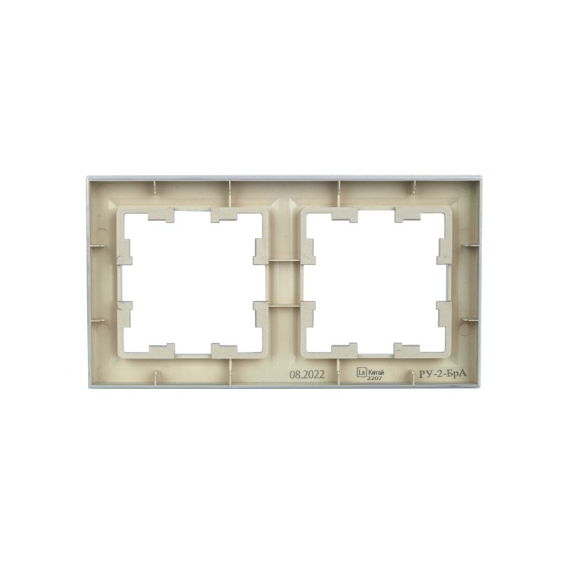 BRITE Рамка 2-местная РУ-2-БрА алюминий IEK