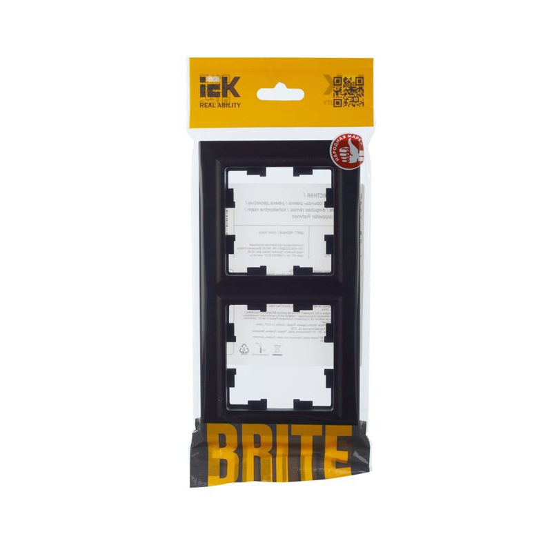 BRITE Рамка 2-местная РУ-2-БрЧ черный IEK