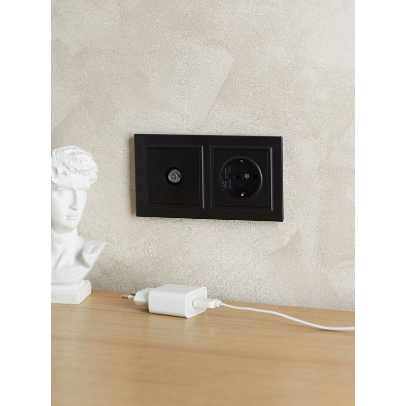 BRITE Рамка 2-местная РУ-2-БрЧ черный IEK