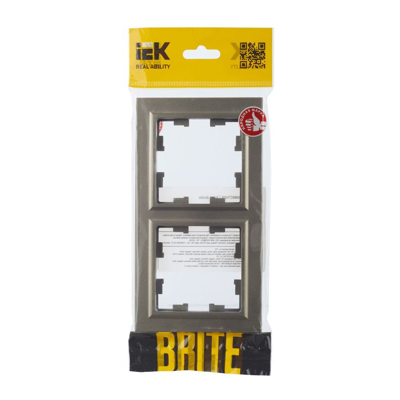 BRITE Рамка 2-местная РУ-2-БрШ шампань IEK