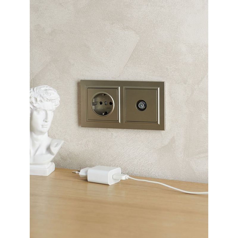 BRITE Рамка 2-местная РУ-2-БрШ шампань IEK