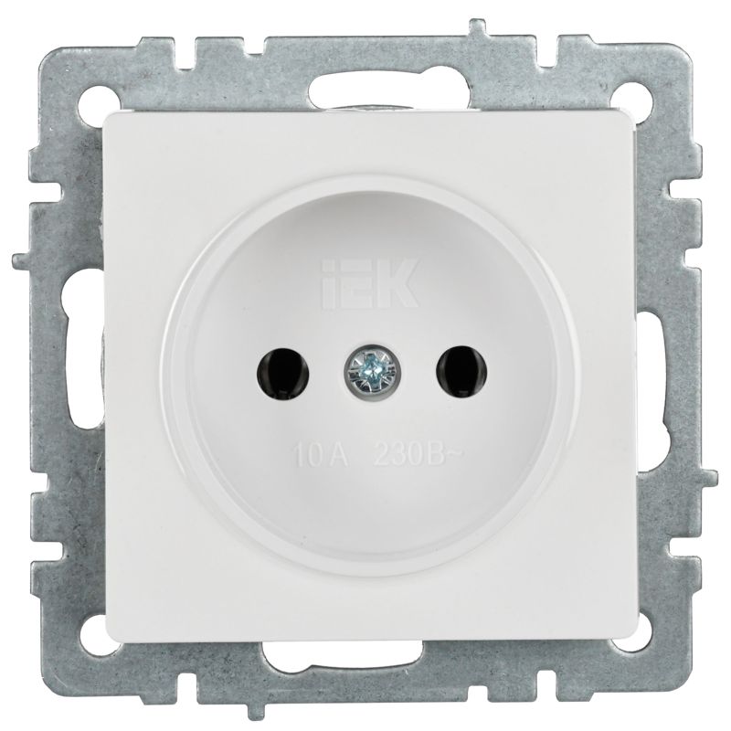 BRITE Розетка 1-местная без заземления без защитных шторок 10А РС10-1-0-БрБ белый IEK