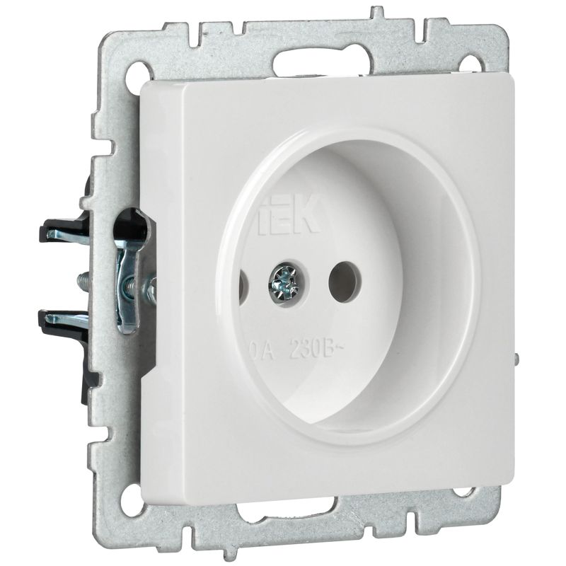 BRITE Розетка 1-местная без заземления без защитных шторок 10А РС10-1-0-БрБ белый IEK