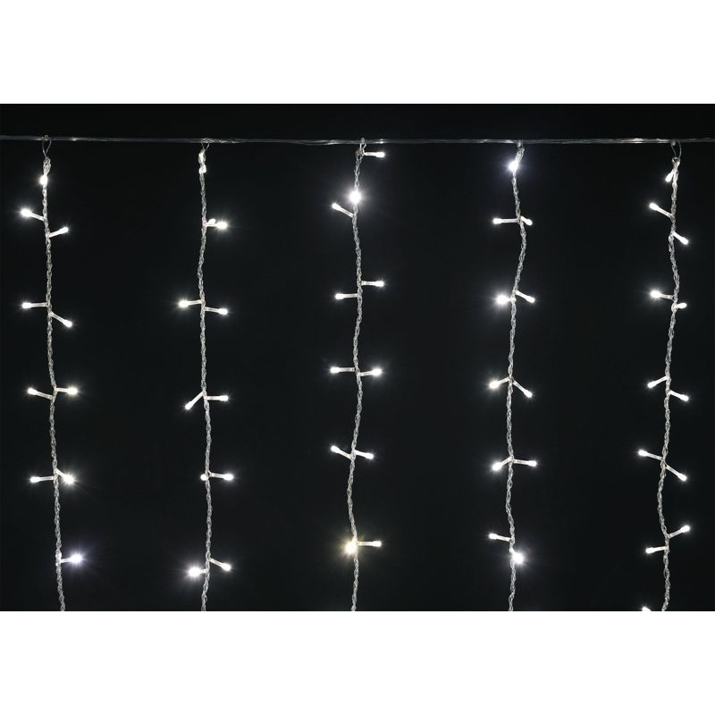 Гирлянда занавес 1,5х1,5м 160 светодиодов теплый белый свет IP20 прозрачный шнур 3м 230В транзит IEK