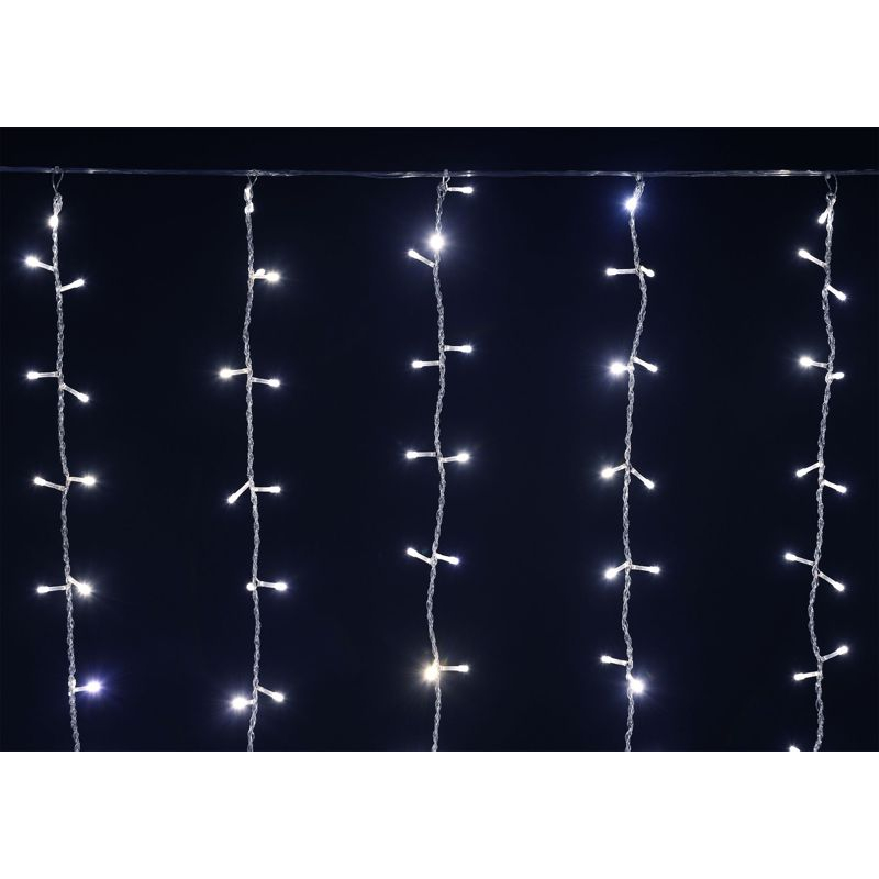 Гирлянда занавес 1,5х1,5м 160 светодиодов белый свет IP20 прозрачный шнур 3м 230В транзит IEK