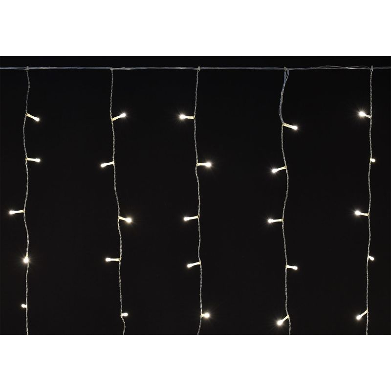 Гирлянда бахрома 4,5х0,7м 200 светодиодов теплый белый свет IP44 прозрачный шнур 3м 230В мерцание транзит IEK