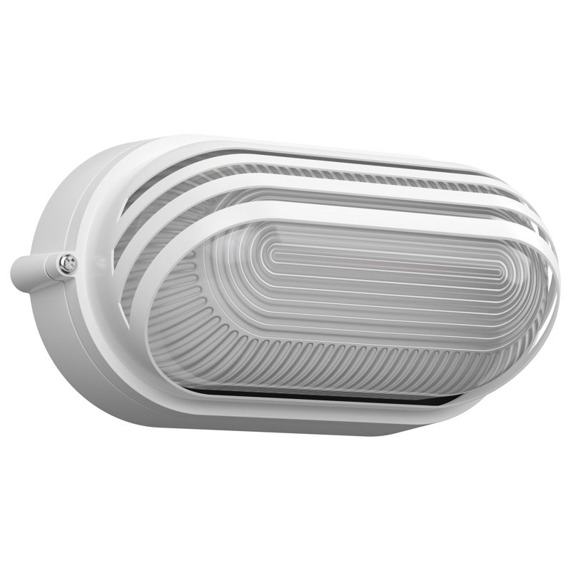 Светильник НПП1407 овал ресничка 60Вт IP54 белый IEK