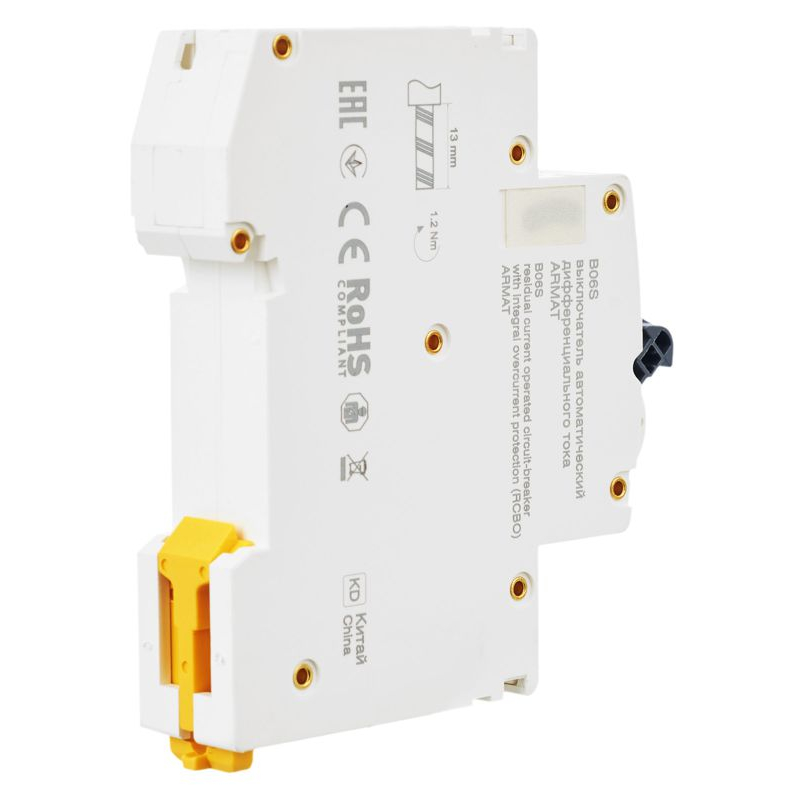 ARMAT Автоматический выключатель дифференциального тока B06S 1P+NP C20 30мА тип AC (18мм) IEK