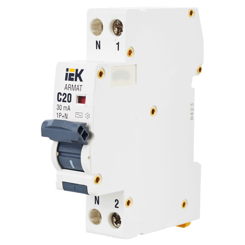 ARMAT Автоматический выключатель дифференциального тока B06S 1P+NP C20 30мА тип AC (18мм) IEK