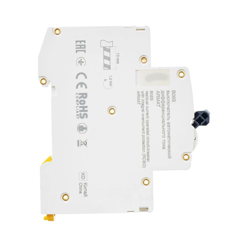 ARMAT Автоматический выключатель дифференциального тока B06S 1P+NP C6 30мА тип AC (18мм) IEK