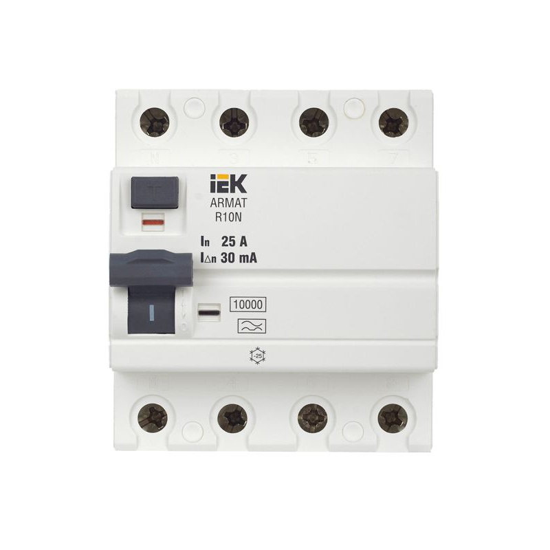 ARMAT Выключатель дифференциального тока R10N 4P 25А 30мА тип A IEK