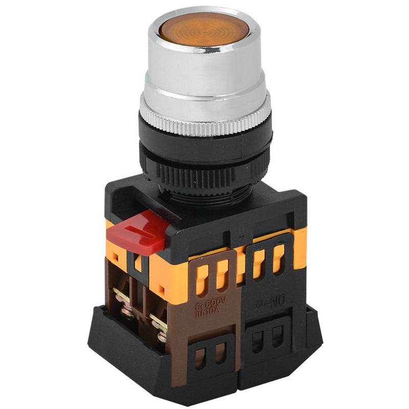 Кнопка ABLF-22 желтый d=22мм неон/240В 1з+1р IEK Кнопка ABLF-22 желтый d=22мм неон/240В 1з+1р IEK