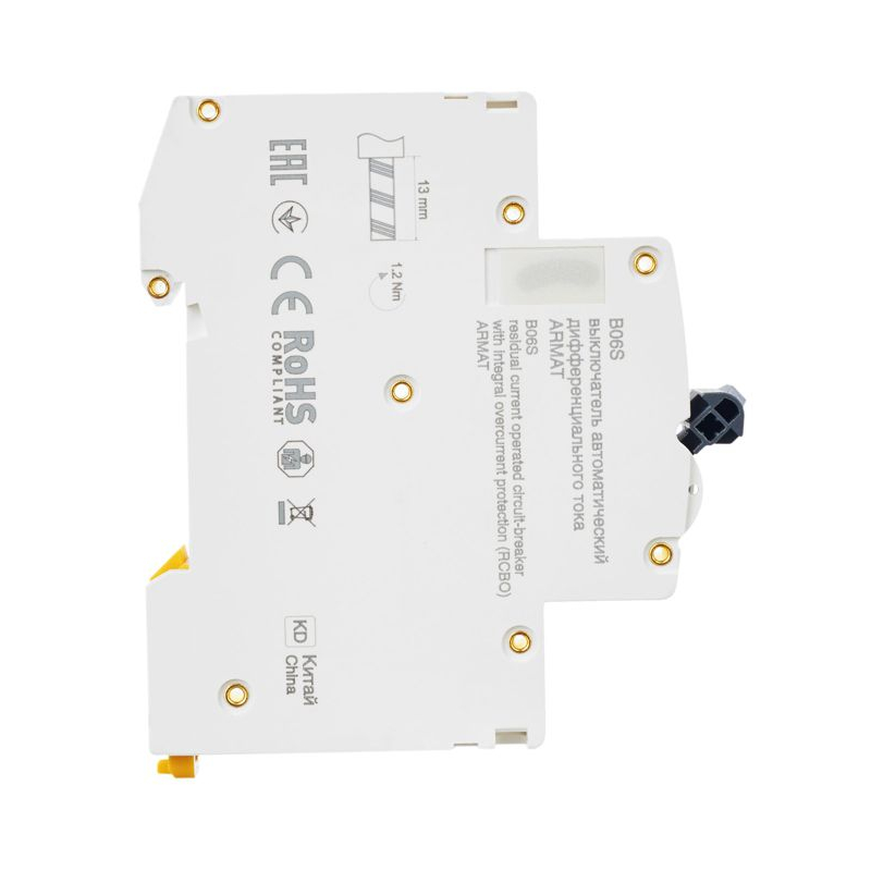 ARMAT Автоматический выключатель дифференциального тока B06S 1P+NP C6 30мА тип A (18мм) IEK