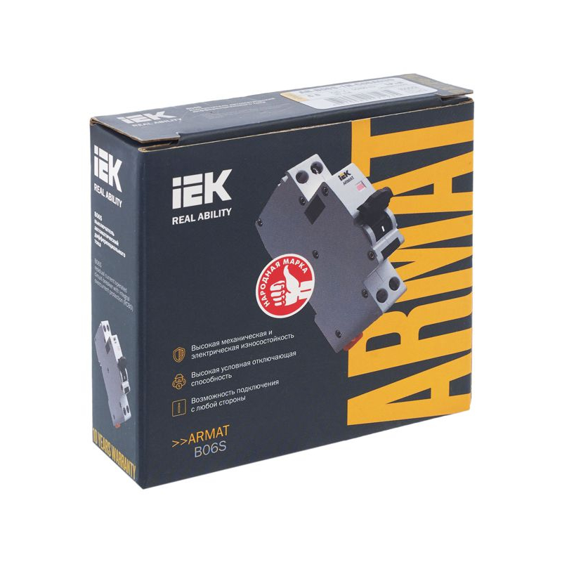 ARMAT Автоматический выключатель дифференциального тока B06S 1P+NP C6 30мА тип A (18мм) IEK