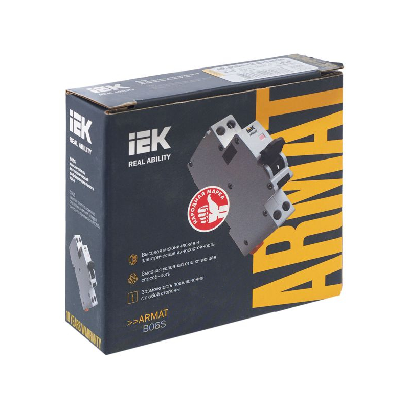 ARMAT Автоматический выключатель дифференциального тока B06S 1P+NP B16 30мА тип A (18мм) IEK