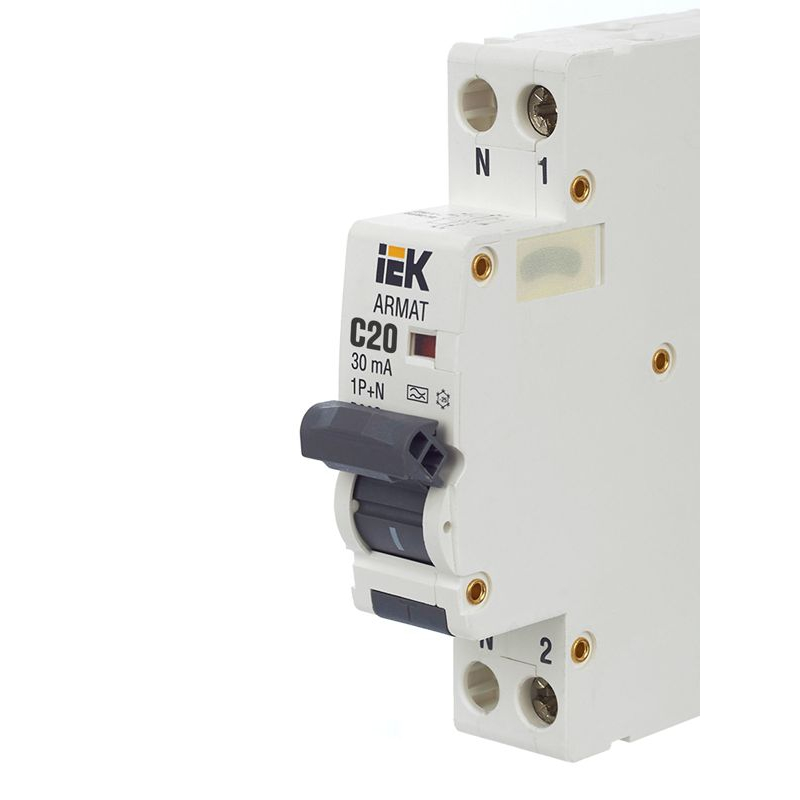 ARMAT Автоматический выключатель дифференциального тока B06S 1P+NP C20 30мА тип A (18мм) IEK