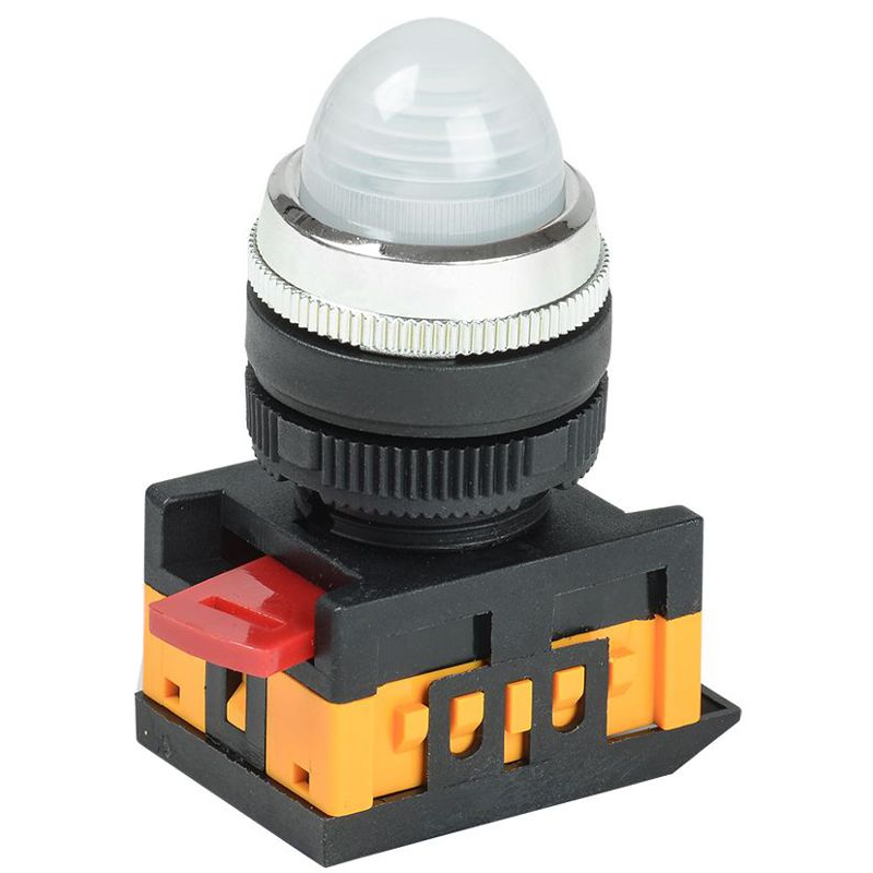 Лампа AL-22 сигнальная d=22мм белый неон/240В цилиндр IEK