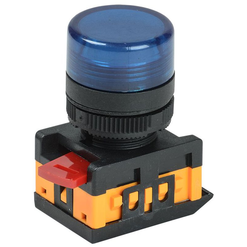 Лампа AL-22TE сигнальная d=22мм синий неон/240В цилиндр IEK