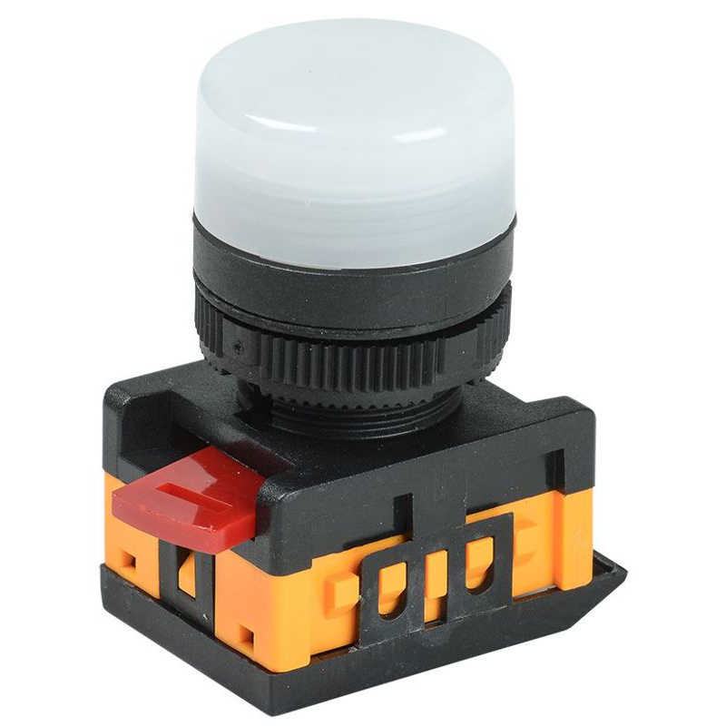 Лампа AL-22TE сигнальная d=22мм белый неон/240В цилиндр IEK