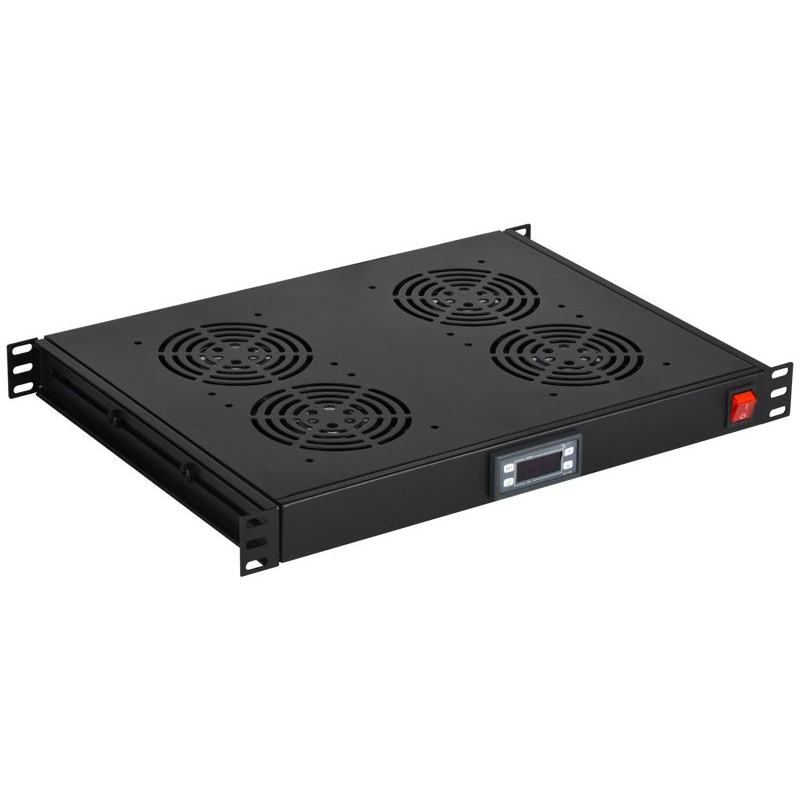 ITK 19 Модуль вентиляторный 1U с цифровым термостатом 4 вентилятора черный