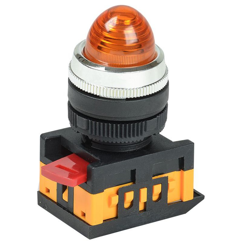 Лампа AL-22 сигнальная d=22мм желтый неон/240В цилиндр IEK