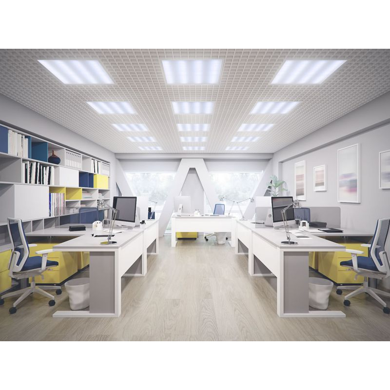 PRO Панель светодиодная ДВО 2001 40Вт 6500К IP40 588х588мм Грильято опал IEK