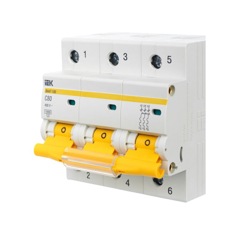 KARAT Автоматический выключатель ВА47-100 3P C 80А 10кА IEK