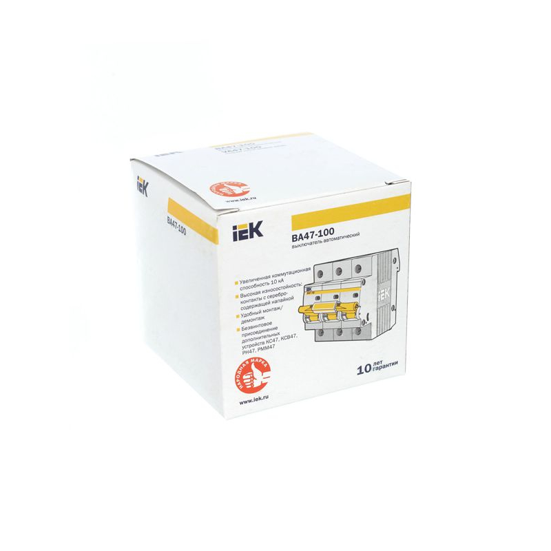 KARAT Автоматический выключатель ВА47-100 3P C 80А 10кА IEK