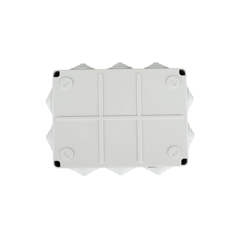 Коробка распаячная КМ41243 для открытой проводки безгалогенная (HF) 190х140х70мм IP44 10 гермовводов серая IEK