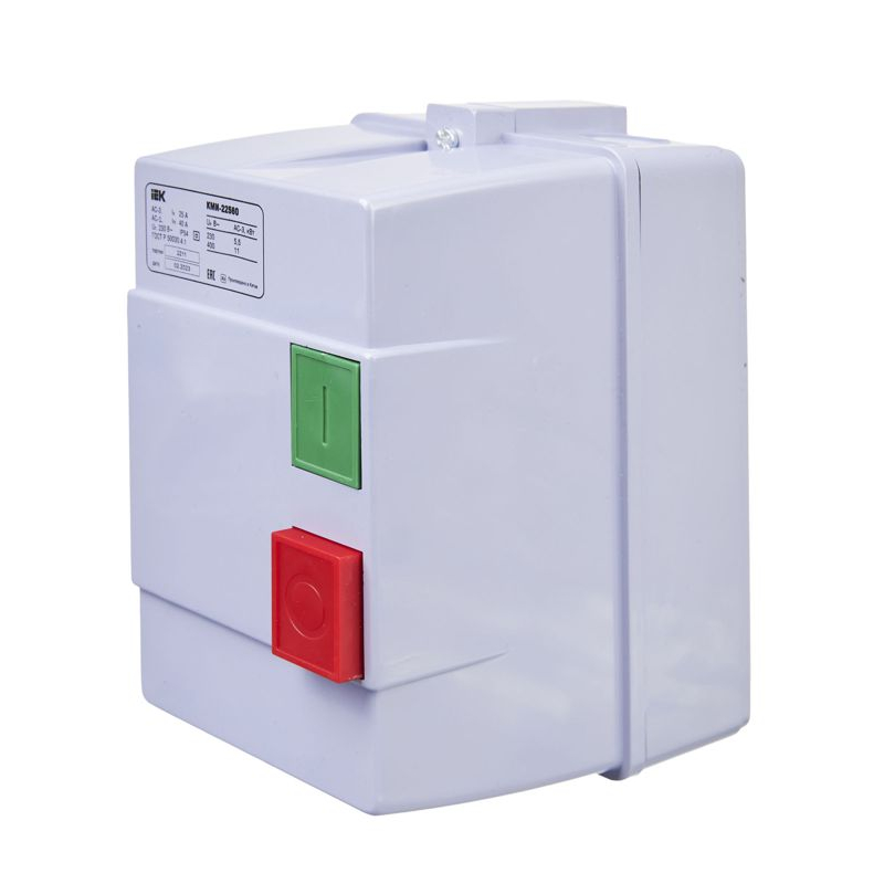 Контактор КМИ22560 25А в оболочке 220В/АС3 IP54 IEK