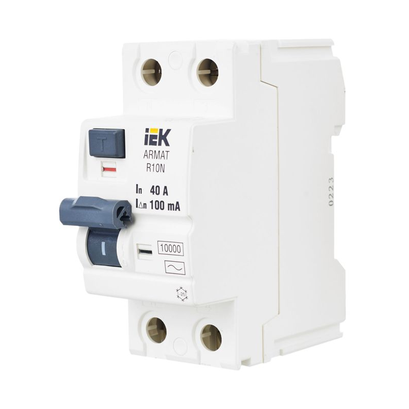 ARMAT Выключатель дифференциального тока R10N 2P 40А 100мА тип AC IEK