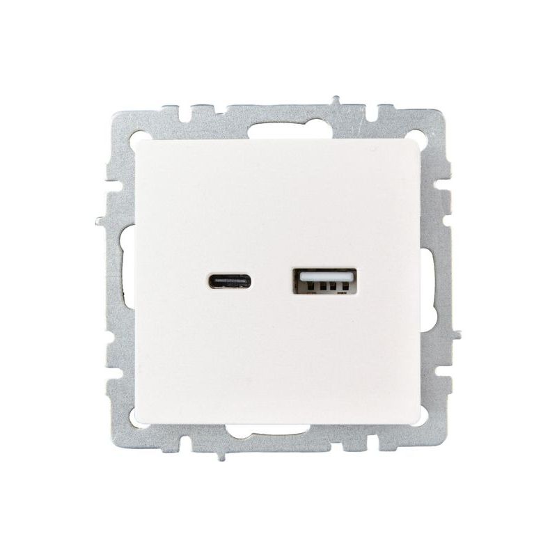 BRITE Розетка USB A+C 18Вт РЮ11-1-БрЖ жемчуг IEK