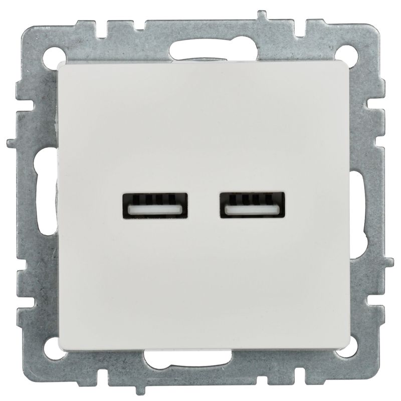 BRITE Розетка USB A+A 5В 3,1А РЮ10-1-БрБ белый IEK