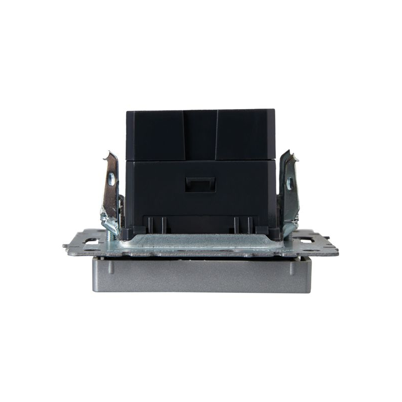 BRITE Розетка USB A+C 18Вт РЮ11-1-БрА алюминий IEK