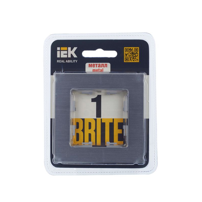 BRITE Рамка 1 -местная РУ-1-1-БрА металл алюминий IEK