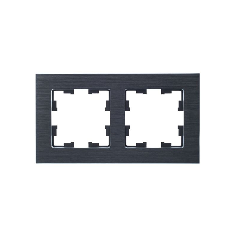 BRITE Рамка 2 -местная РУ-2-1-БрА металл алюминий IEK