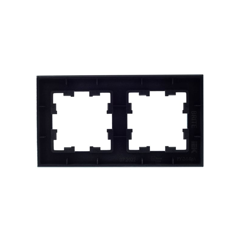 BRITE Рамка 2 -местная РУ-2-1-БрА металл алюминий IEK