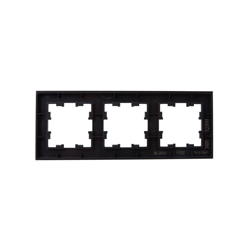 BRITE Рамка 3 -местная РУ-3-1-БрЧ металл черный IEK