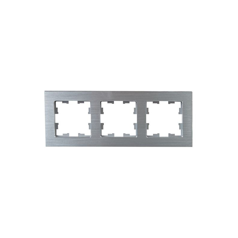 BRITE Рамка 3 -местная РУ-3-1-БрА металл алюминий IEK