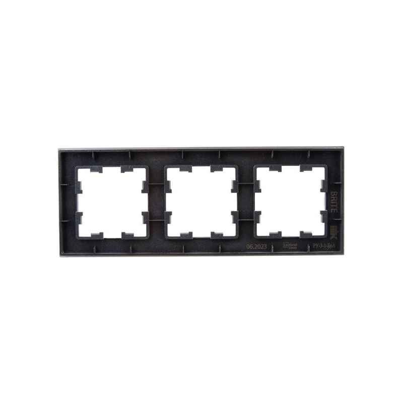 BRITE Рамка 3 -местная РУ-3-1-БрА металл алюминий IEK