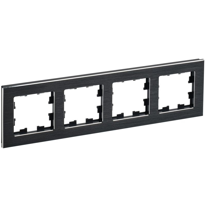BRITE Рамка 4 -местная РУ-4-1-БрЧ металл черный IEK
